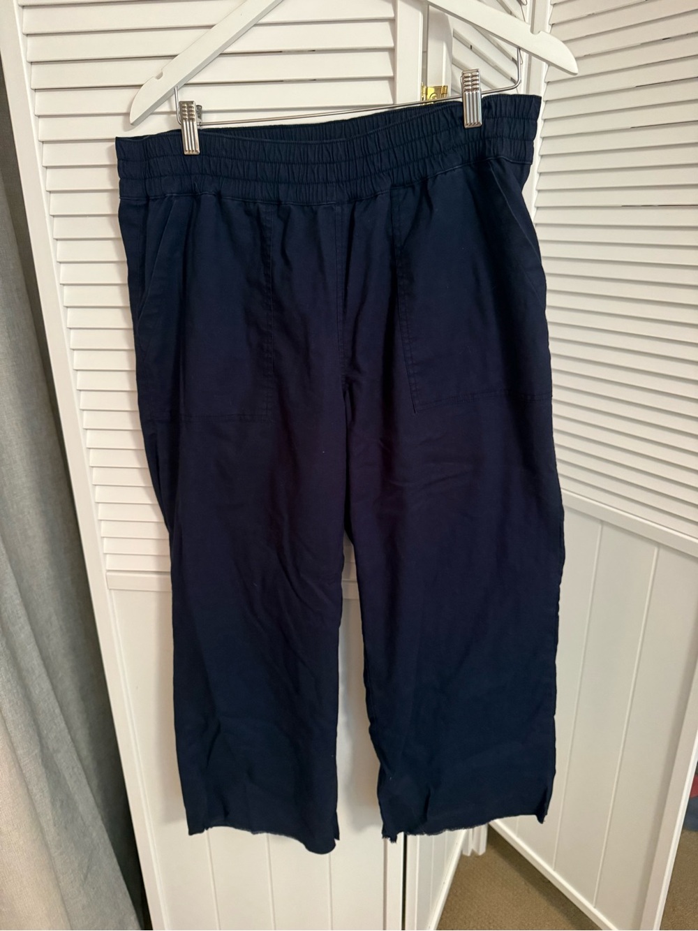 Women’s Navy Elastic-Waist Casual Pants